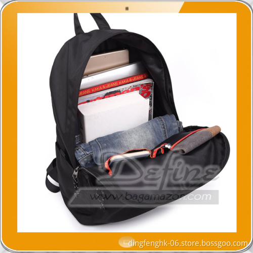 Waterproof Nylon Black Backpack For day trips